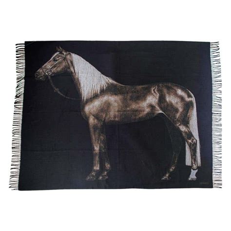 hermes cashmere blanket throw w horse pattern|Cheval Cabriolet blanket .